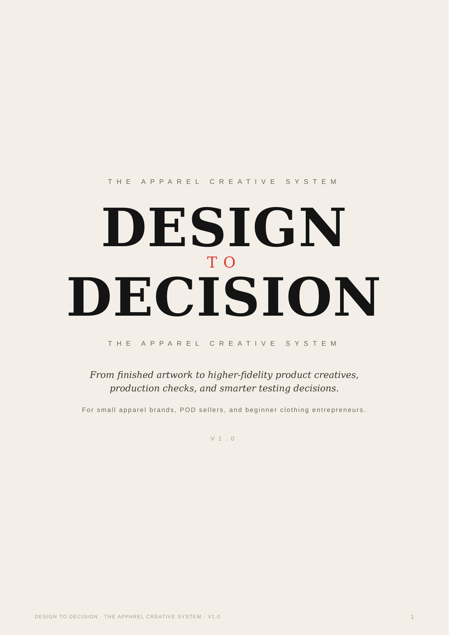 Design to Decision — The Apparel Creative System, cover of the 76-page digital PDF.